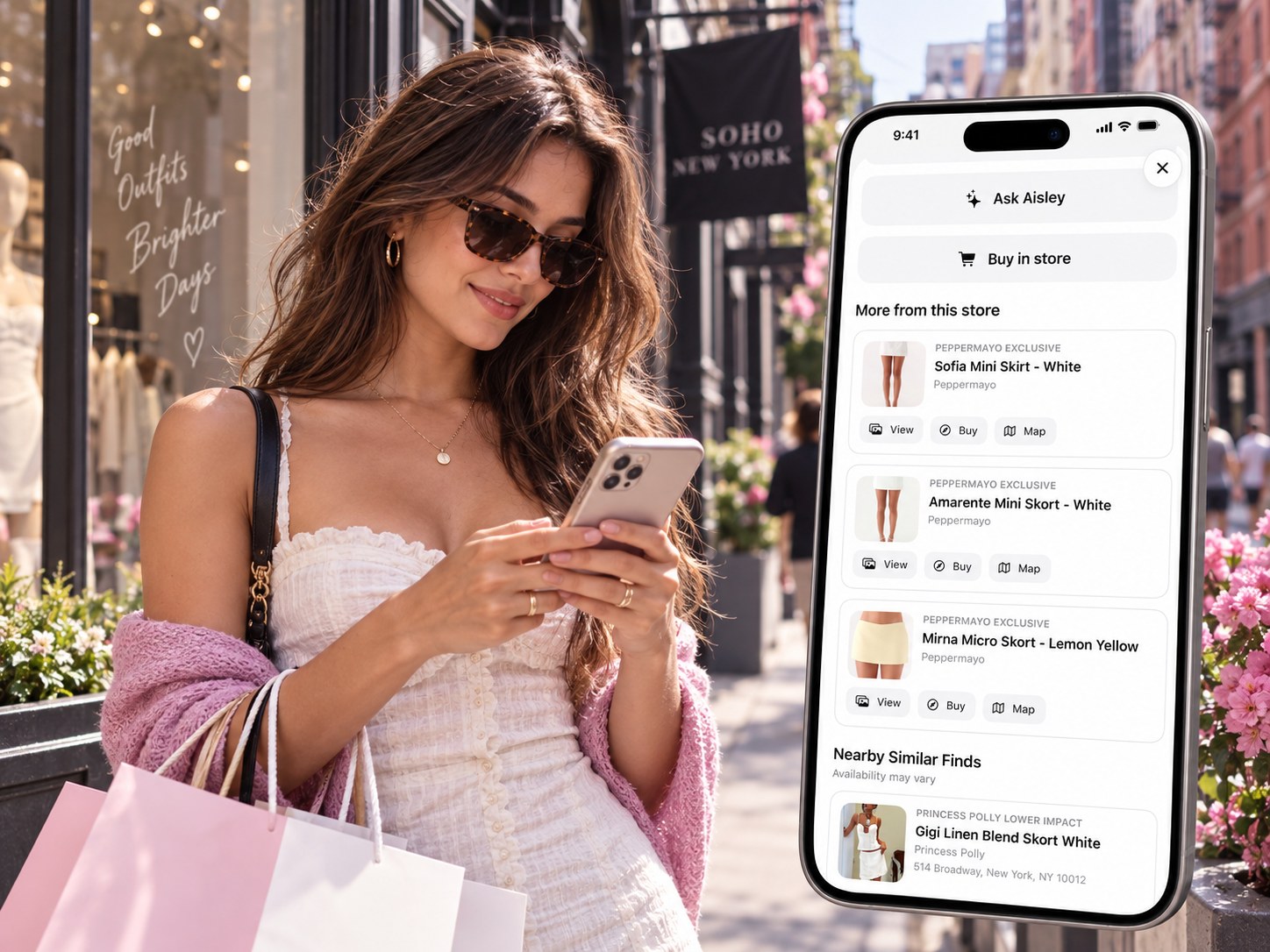 Find nearby similar fashion items with Aisley